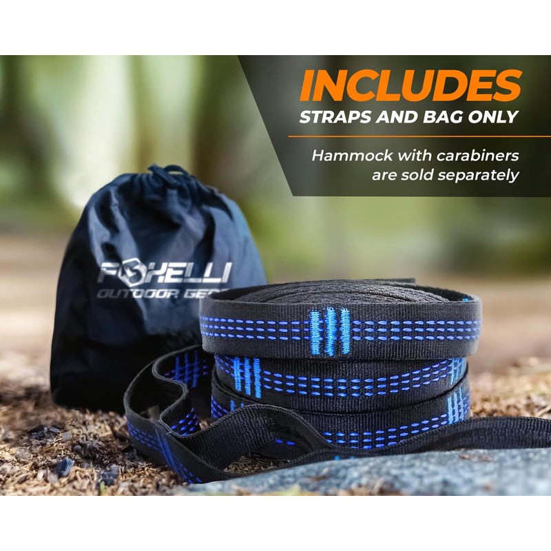 Foxelli XL Hammock Straps - Extra Long 20FT Heavy Duty