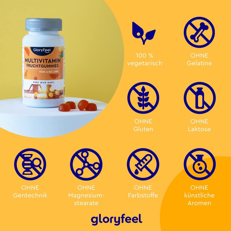 Multivitamin Fruit Gums without Sugar for Children and Adults -