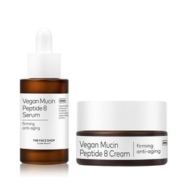 The Face Shop [Set Plan] The Face Shop Ultimate Vegan Mucin Peptide 8 Serum 30mL + Cream 50mL