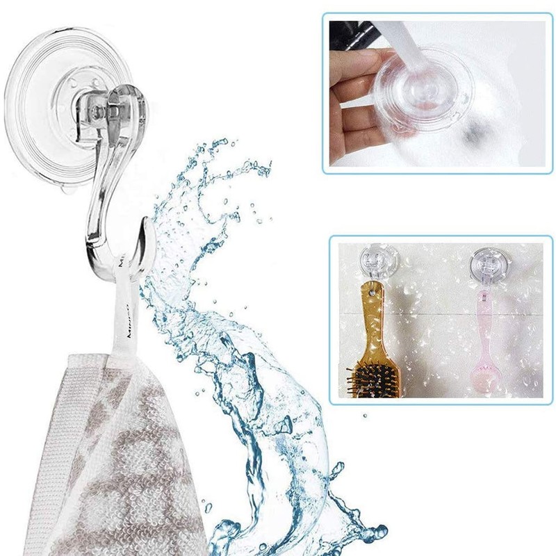 Yesmin 2 Pack Suction Hooks Powerful Push and Lock Vacuum