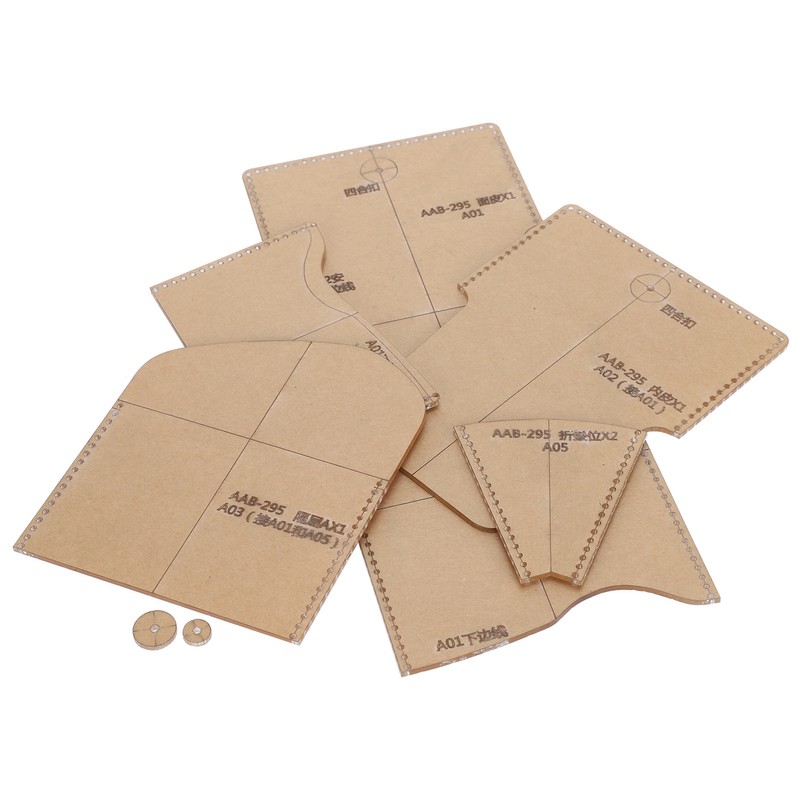 Acrylic Short Wallet Pattern Template Transparent Stencil HandMade Leather Craft