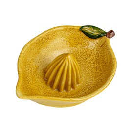 Creative Co-Op Countryside Citrus Stoneware Lemon Juicer, Multicolor