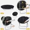 SEGAWE Foldable Oversized Soft Faux Fur Saucer Moon Chair Metal