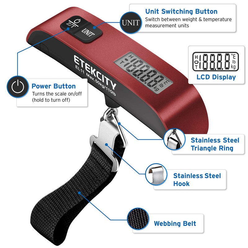 Etekcity Luggage Scale, Digital Weight Scales for Travel Accessories Essentials