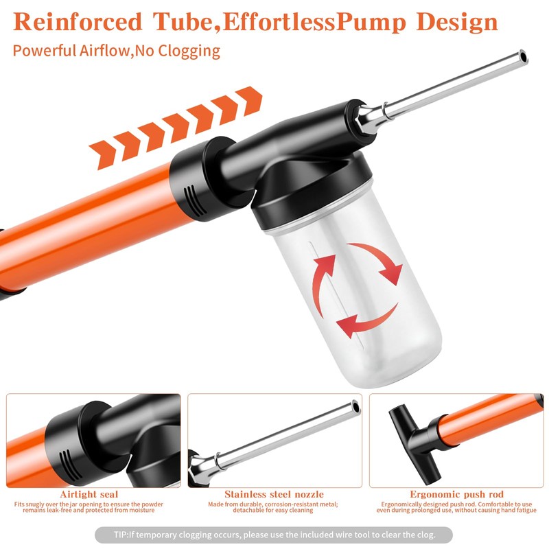 Diatomaceous Earth Powder Duster – 4FT Adjustable Hand Pump Sprayer