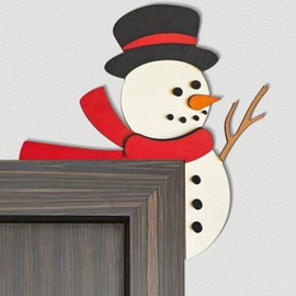 2025 New Wooden Christmas Door Toppers Decor, 8 Inch Top Door Frame Corner Sign Decorations, Funny Holiday Home Frame Party Ornament Windows Walls DIY Craft Christmas Wall Signs for Home Decor