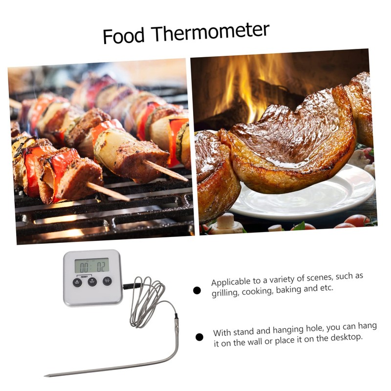iplusmile BBQ Thermometer with Temperature Alarm Function Multipurpose Food Thermometer