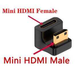 HTGuoji U Shape Mini HDMI 2.1 Adapter, 8K Mini HDMI Male to Female Extension Adapter, 360Degree 48Gbps, Support 8K@60Hz for Camera,Laptop,Tablet,HDTV,Projector 2Pcs