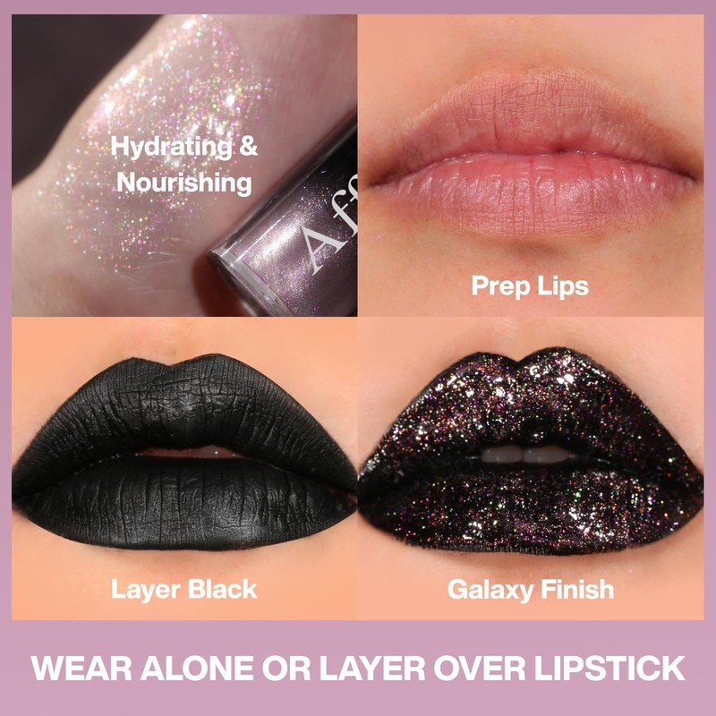 Afflano Shimmer Liquid Lipstick, Metallic Tinged Chameleon Clear Lipgloss