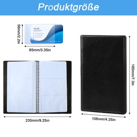 Visitenkarten Aufbewahrung, Visitenkartenmappe für 120 Karten, PU-Leder Visitenkartenhalter, Visitenkartenbox, Visitenkarten-Organizer für Büro und Praxis Visitenkartenbuch Kundenkarten Kreditkarten
