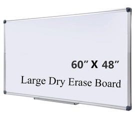 DexBoard Premium 60"x 48" Magnetic Dry Erase Board with Aluminum Frame | Versatile Wall-Mounted Large Whiteboard with Pen Tray for Enhanced Office and Classroom Presentations & Collaborations