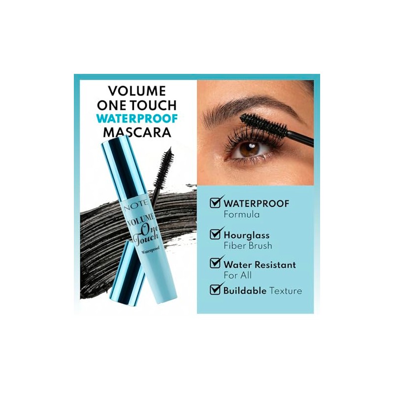 Volume One Touch Waterproof Mascara - 01 Black by Note