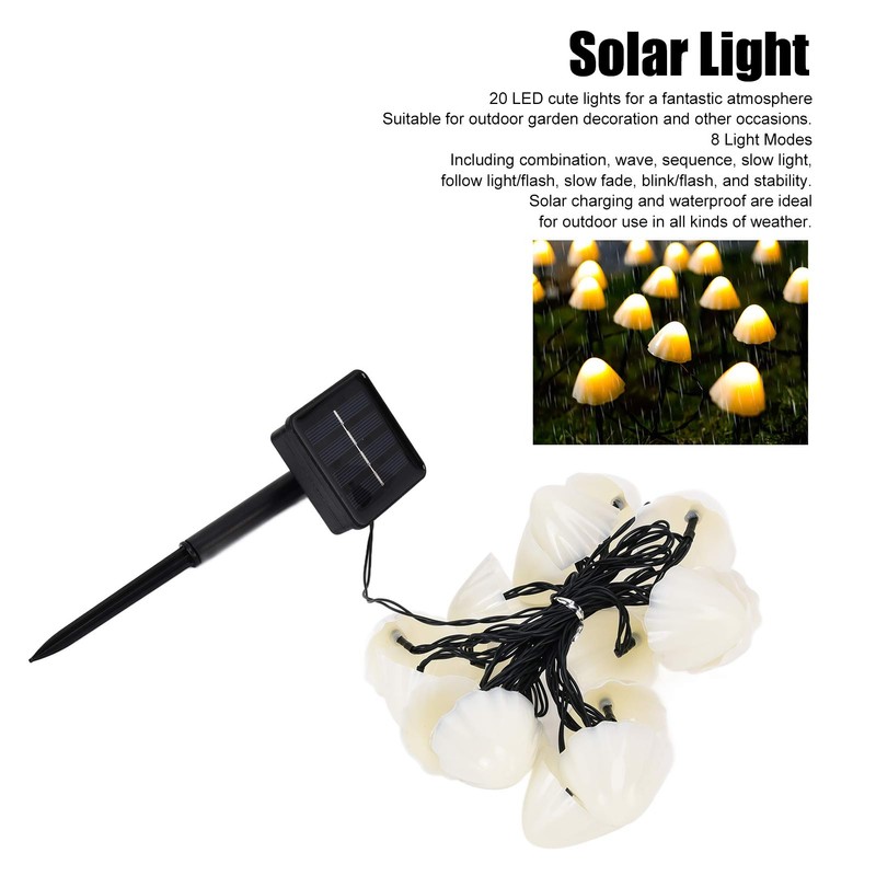Solar Light String Waterproof Outdoor Garden Landscape Light 20LEDs 8