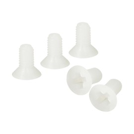 sourcing map 200 pcs M3-0.5x6 Machine Screws Phillips Pan Cross Head Screws Fasteners Bolts Nylon White for Wall Socket,House Repairs