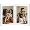 decorUhome Double 5x7 Picture Frame Vertical, Engineered Wood Bifold Photo