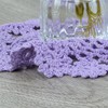 kilofly Crochet Cotton Lace Table Placemats Doilies Pack, 4pc, Purple,