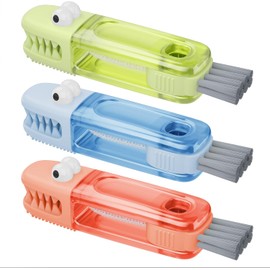 Juego de cepillos de limpieza de huecos de tapa 3 en 1, cepillo para polvo de limpieza multifuncional para botellas, limpiador de huecos de tapa de taza de silicona, herramientas de limpieza de