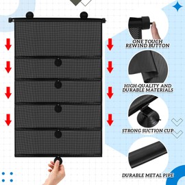 Blosssound 2 Pack Car Side Window Sun Shades Extra Wide Retractable Window Shades for Car Blocks Heat Roller Sunshade Visor for UV Rays Glare Protection Accessories(20 x 20 Inch)