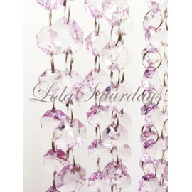 LolaSaturdays 15 Ft Acrylic Crystal Garland 5 YD Light Amethyst Lavender