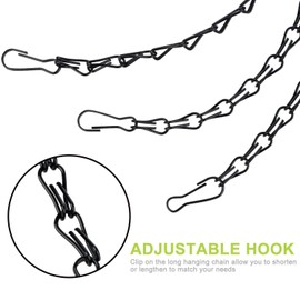 LAVZAN 4 Pcs 14 inch Black Hanging Basket Chains Flower Plant Pot Replacement Chain Hanger for Bird Feeders, Planters, Lanterns and Ornaments