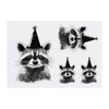 4 x 'Raccoon with Party Hat' Temporary Tattoos - Water