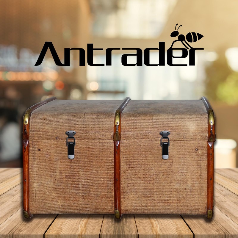 Antrader 4 Set Black Stainless Steel Spring Loaded Latch Catch