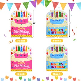 Fancy Land 2 Pcs Birthday Chair Cover for Classroom Pink and Blue Happy Birthday Seat Cover for Kids Birthday Party Decorations for School Home Office