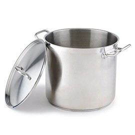 Royal Industries Classic Stock Pot with Cover, 16 qt, 11" x 9.8" HT, Stainless Steel, Commercial Grade - NSF Certified