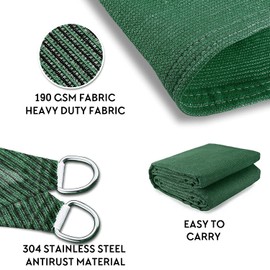 SHADEWIZ Custome Size 22' x 22' x 29' Green Sun Shade Sail swz12 Canopy Awning for Patio Backyard Lawn Garden Outdoor Activities UV Block Mesh Netting, We Can Make Custom Sizes