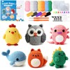7CDXD - 6 Kit de Crochet para Principiantes, Animales Crochet