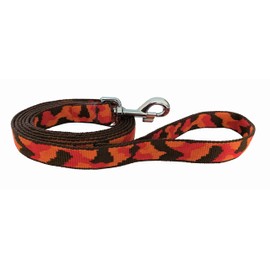 BUDDYPACK | Dog Lead with Hand Strap | 1.00 - 2.00 m Long | 20 mm Wide | Multi-Colour: Many Pretty Colours (1.60 m, Dark Brown-Orange-Red)