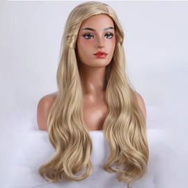 WTHCOS Long Blonde Wigs for Women Girls Heat Resistant Synthetic Wigs for Cosplay Costume Party