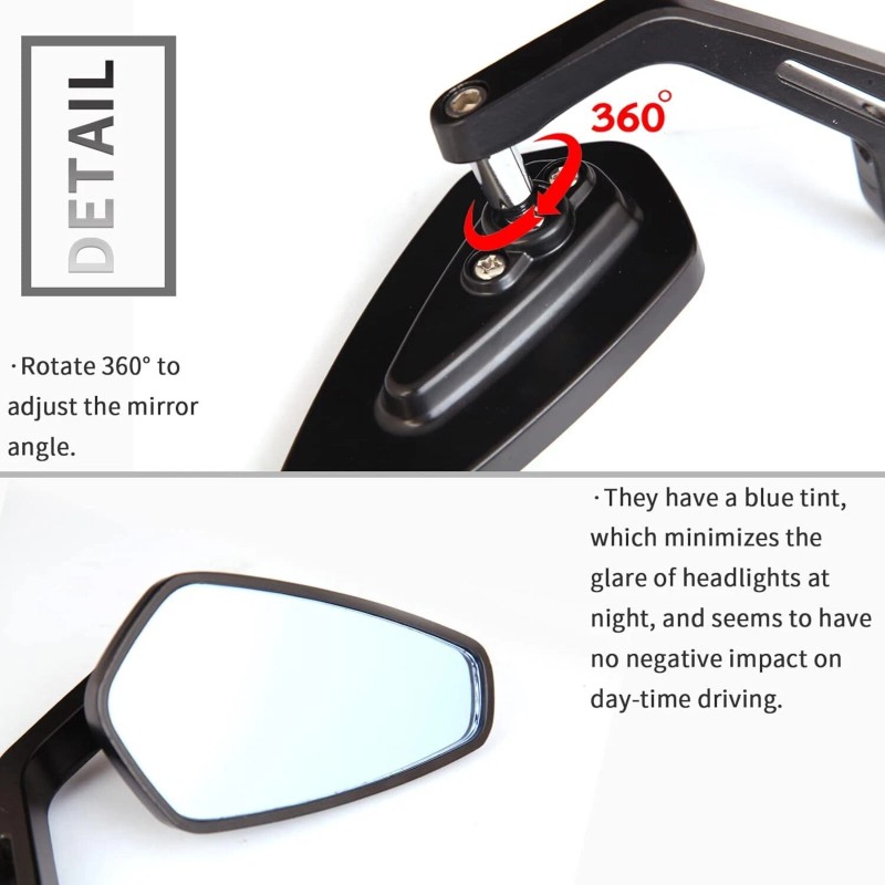 Dreamizer Motorcycle 7/8" Handlebar Rear View Mirrors For Triumph Tiger