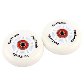 FunTomia 2 x LED Light Wheels for Waveboard with ABEC-9 Ball Bearings / Replacement Wheels