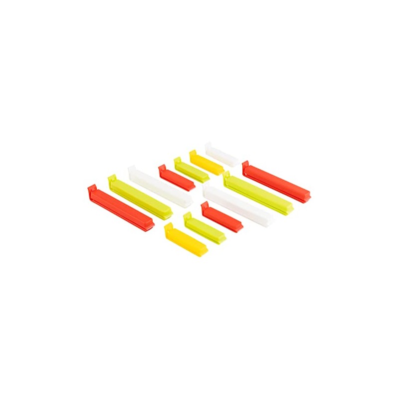 Twixit!. Linden Suecia Bolsa Clips, Blanco/Amarillo/Rojo/Lima, Juego de 6 Grandes