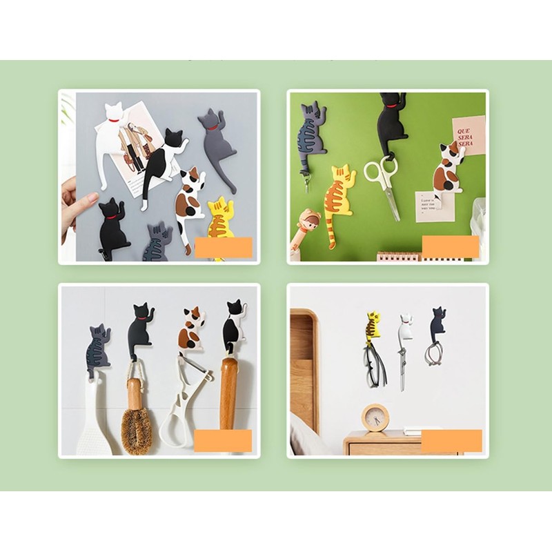 WOVTE Magnetic Hook, Cat Tail, Hook, Set of 7, 3D