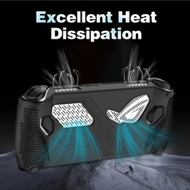 SUIHUOJI for Rog Ally Stand Protective Case, Silicone Accessories Protector, Soft Cover Skin Shell with 2 Pairs Thumb Grips Caps, Full Protection Kickstand for ASUS Rog Ally Handheld 2023(Black)