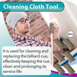 Joworthy 6 Pcs Billiards Cleaning Cloth Tool, High-Performance for Snooker Cleaning Cloth Tool, Fits for W4W, Ogrmar, Cleaning Tools for Snooker, Pool Stick Cue Slicker