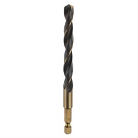 sourcing map 1/4" Hex Shank Twist Drill Bits 9mm Gold Titanium & Black Nitride Coated 4341 High Speed Steel Quick Change Hex Drilling Bit Jobber Drill Bits for Wood Plastic Metal