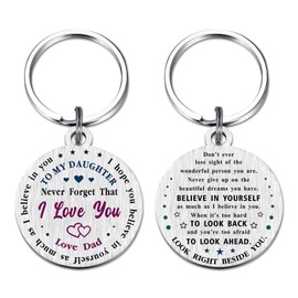 Viayen Gifts for Daughter from Dad- Daughter Christmas Keyring- Teen Daughter Valentines Graduation Mother's Day Wedding Ideas