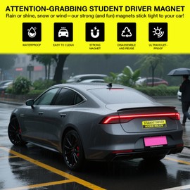 3PCS Student Driver Magnet for Car - Removable Student Driver Magnet, Novice Driver Safety Signs, Reusable Reflective Bumper Sticker for New Drivers, Teen & Learner Permit Accessories