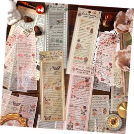 VILLFUL 4sets Vintage Washi Tape of Decorative Plant Butterfly Tapes for Scrapbooking Journaling and Crafts Easy to Tear and Portable Mixed Styles