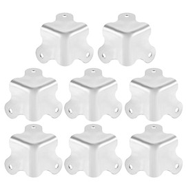 sourcing map 30x30x30mm Metal Box Corner Protectors Box Edge Guard Chrome Plating 8pcs