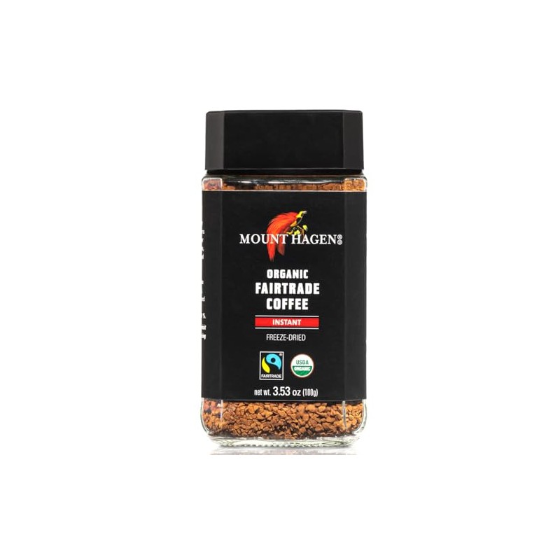 Mount Hagen 3.53oz Organic Freeze Dried Instant Coffee | Eco-friendly,