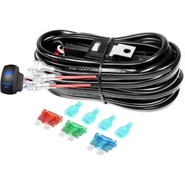 Willpower Faisceau de câblage pour barre lumineuse LED 12 V 24 V 40 A with relay fusible ON-OFF interrupter étanche pour conduite automatic hors route lamp de travail LED 1 fils