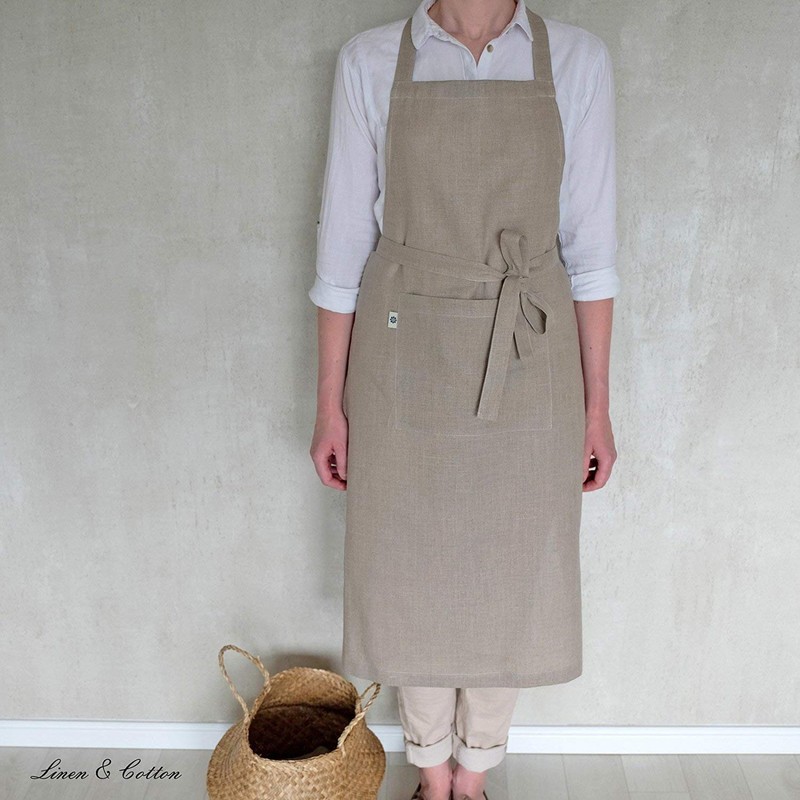 Linen & Cotton KAMI Kitchen Apron Cooking Apron for Women