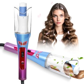 JOYIDEAVA Rizador de Pelo Automático, 8 Temperaturas, Antienredos, Barril Grande, Ranura en U, Calentamiento Rápido de 8s, Apagado Automático, Pantalla LCD, Rizador Giratorio para Peinar