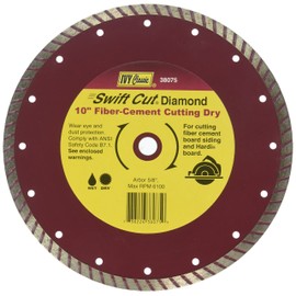 IVY Classic 38075 Swift Cut 10-Inch Dry and Wet Fiber-Cement Continuous Rim Diamond Blade with 5/8-Inch Arbor, 1/Card