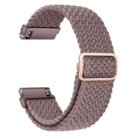 AidorMax 20 mm Nylon Braided Strap, Elastic Replacement Strap with Quick Release, Compatible with Smartwatches and Watches, Adjustable Watch Strap for Men and Women (Smoky Purple)