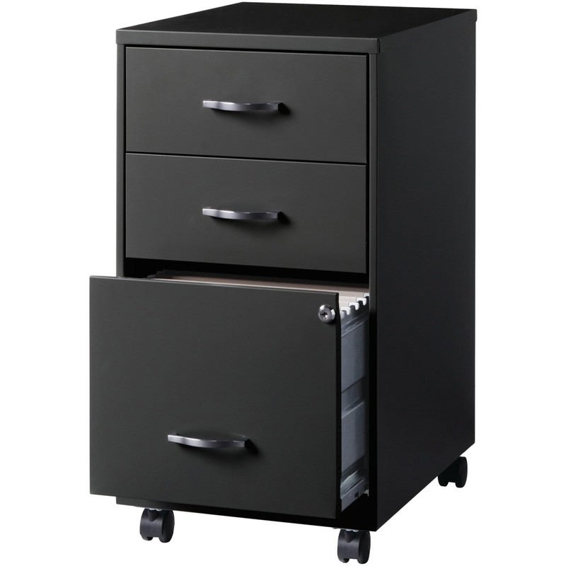 Lorell LYS SOHO 3-Drawer Organizer Cabinet, Black